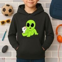 Alien And Cat Existing Isnt Really In The Budget Atm Guess Kids Hoodie thumb 2