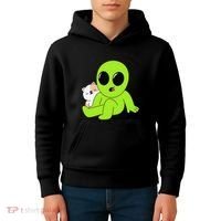 Alien And Cat Existing Isnt Really In The Budget Atm Guess Kids Hoodie thumb 4