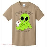 Alien And Cat Existing Isnt Really In The Budget Atm Guess Kids T-Shirt thumb 0