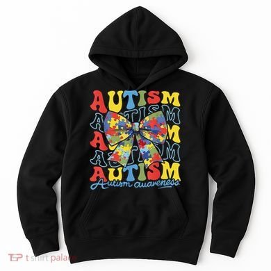 Autism Awareness Coquette Bow Autism Awareness Day Puzzle Hoodie