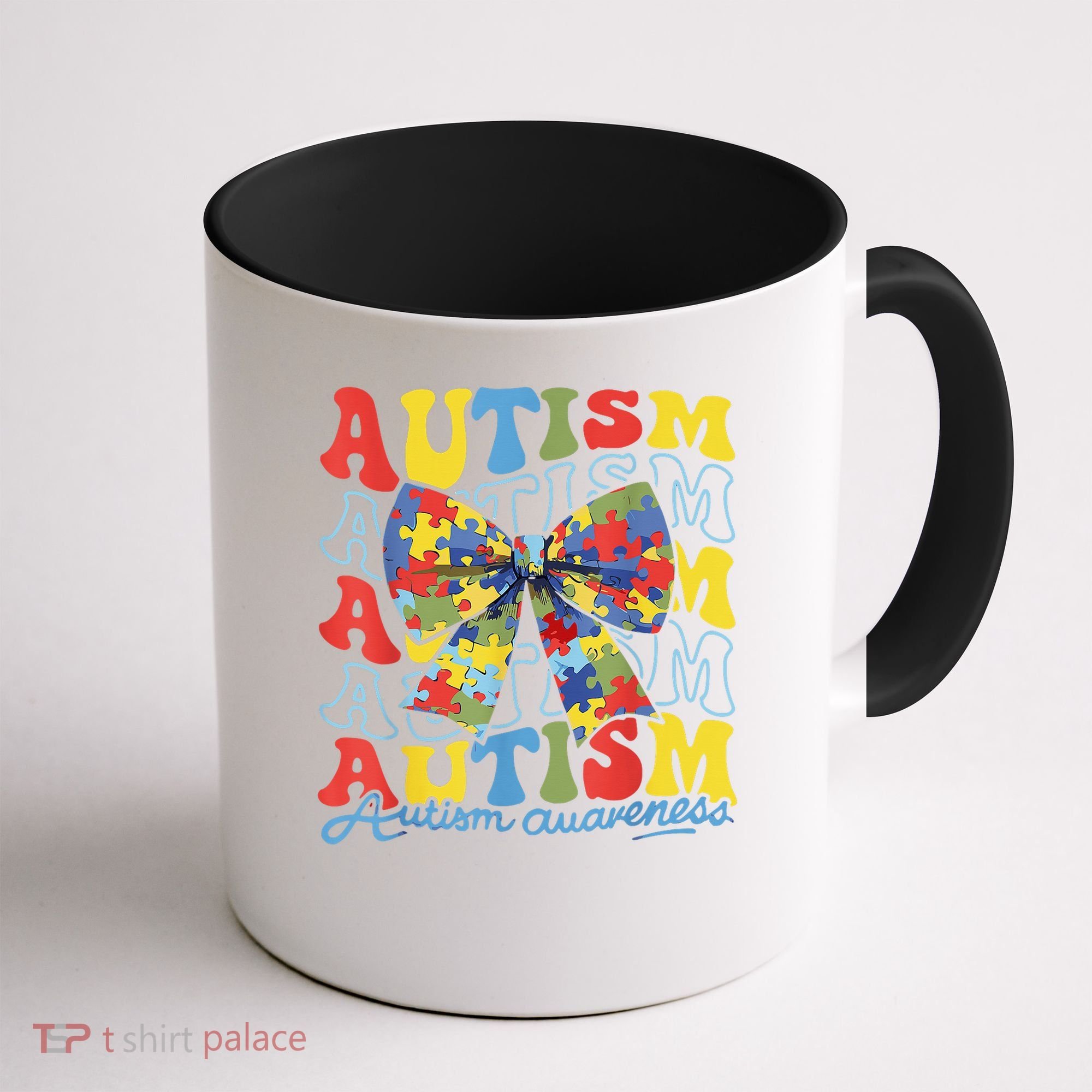 Autism Awareness Coquette Bow Autism Awareness Day Puzzle Coffee Mug