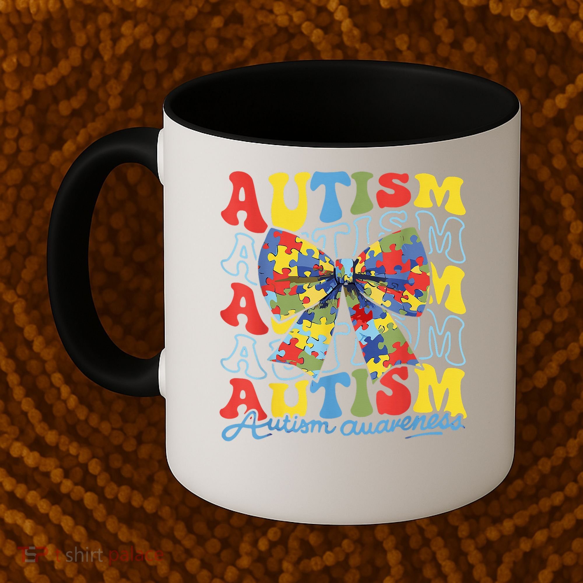 Autism Awareness Coquette Bow Autism Awareness Day Puzzle Coffee Mug