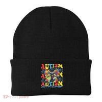 Autism Awareness Coquette Bow Autism Awareness Day Puzzle Beanie thumb 0