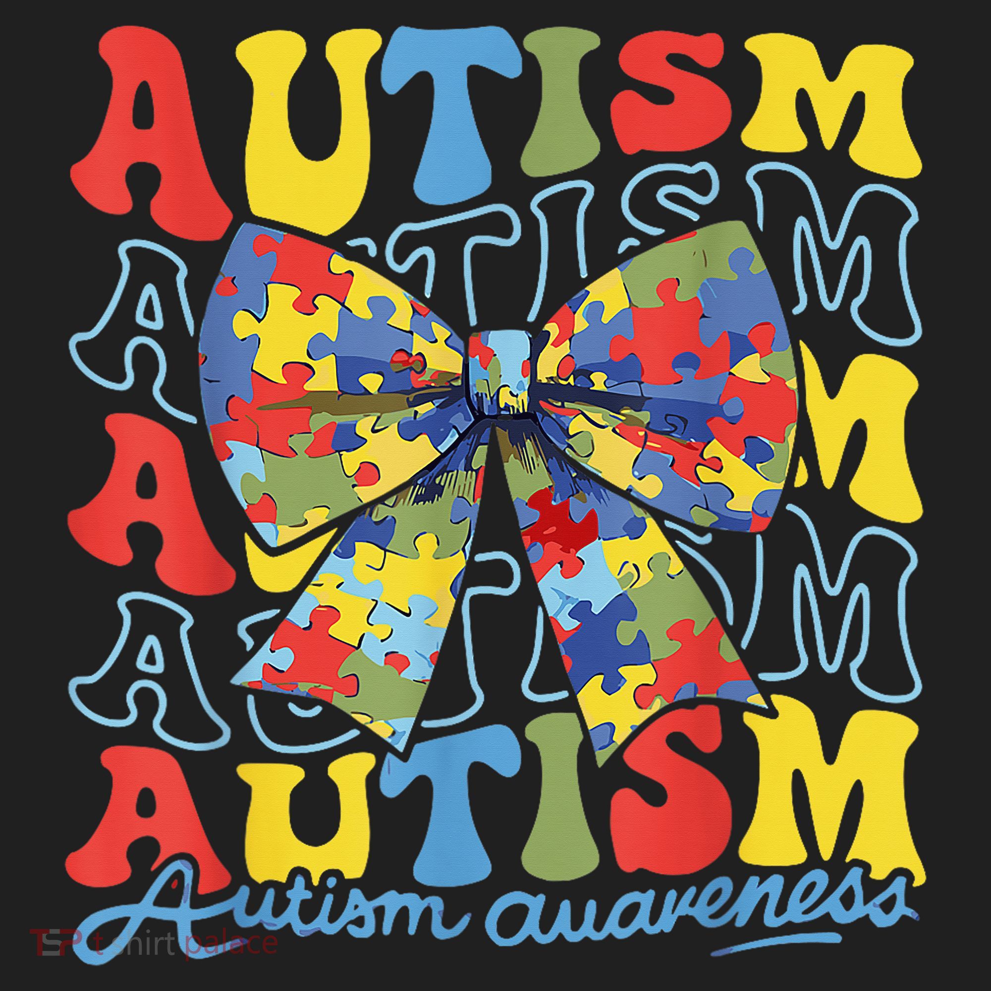 Autism Awareness Coquette Bow Autism Awareness Day Puzzle Beanie