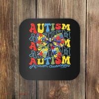 Autism Awareness Coquette Bow Autism Awareness Day Puzzle Coaster thumb 0