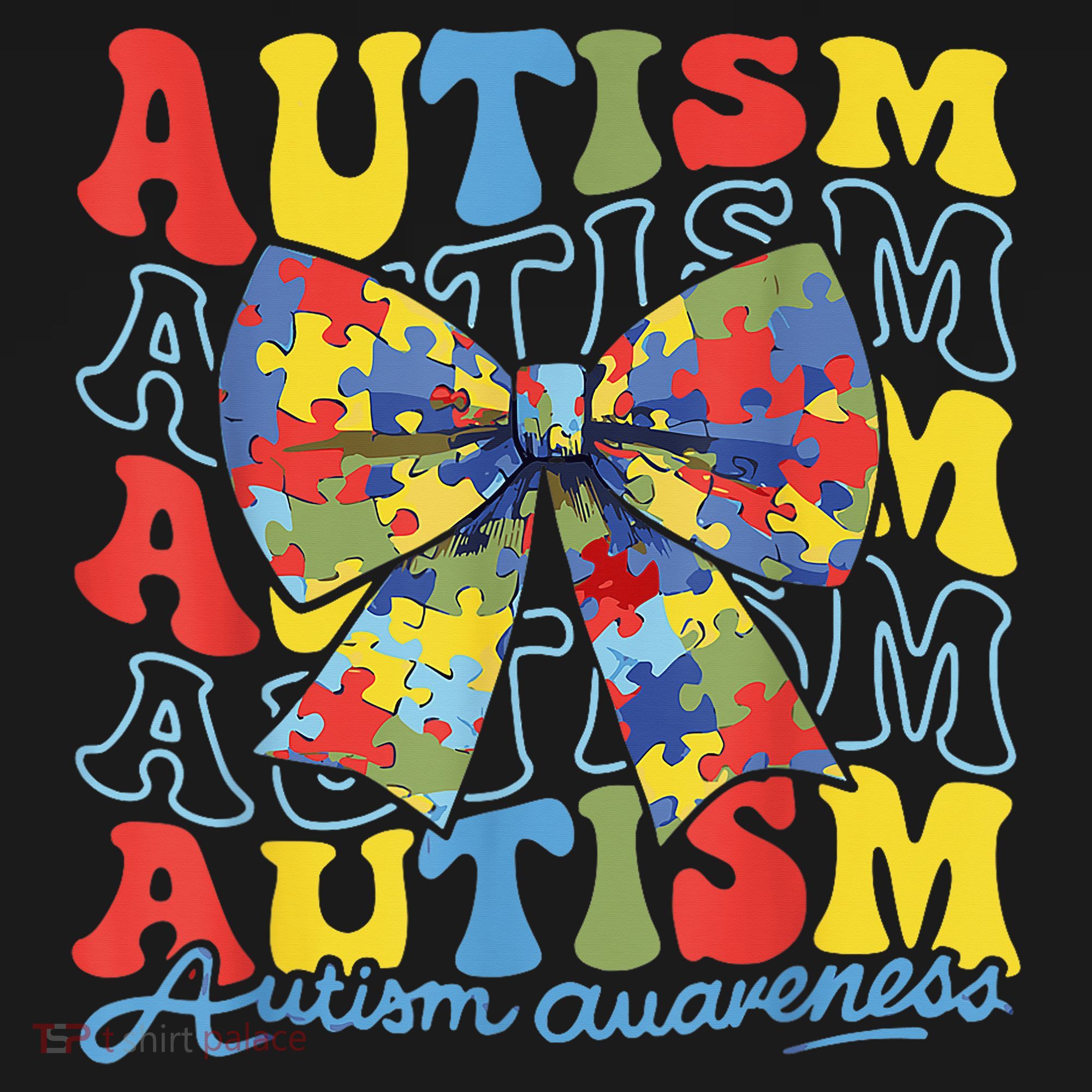 Autism Awareness Coquette Bow Autism Awareness Day Puzzle Women's Hoodie