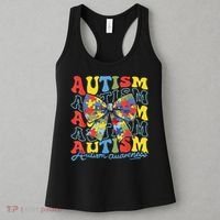 Autism Awareness Coquette Bow Autism Awareness Day Puzzle Women's Tank Top thumb 3