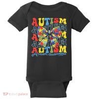Autism Awareness Coquette Bow Autism Awareness Day Puzzle Baby Bodysuit thumb 0