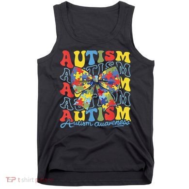 Autism Awareness Coquette Bow Autism Awareness Day Puzzle Tank Top