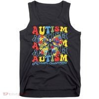 Autism Awareness Coquette Bow Autism Awareness Day Puzzle Tank Top thumb 0