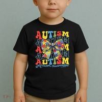 Autism Awareness Coquette Bow Autism Awareness Day Puzzle Toddler T-Shirt thumb 2