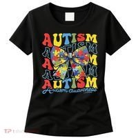 Autism Awareness Coquette Bow Autism Awareness Day Puzzle Women's T-Shirt thumb 0