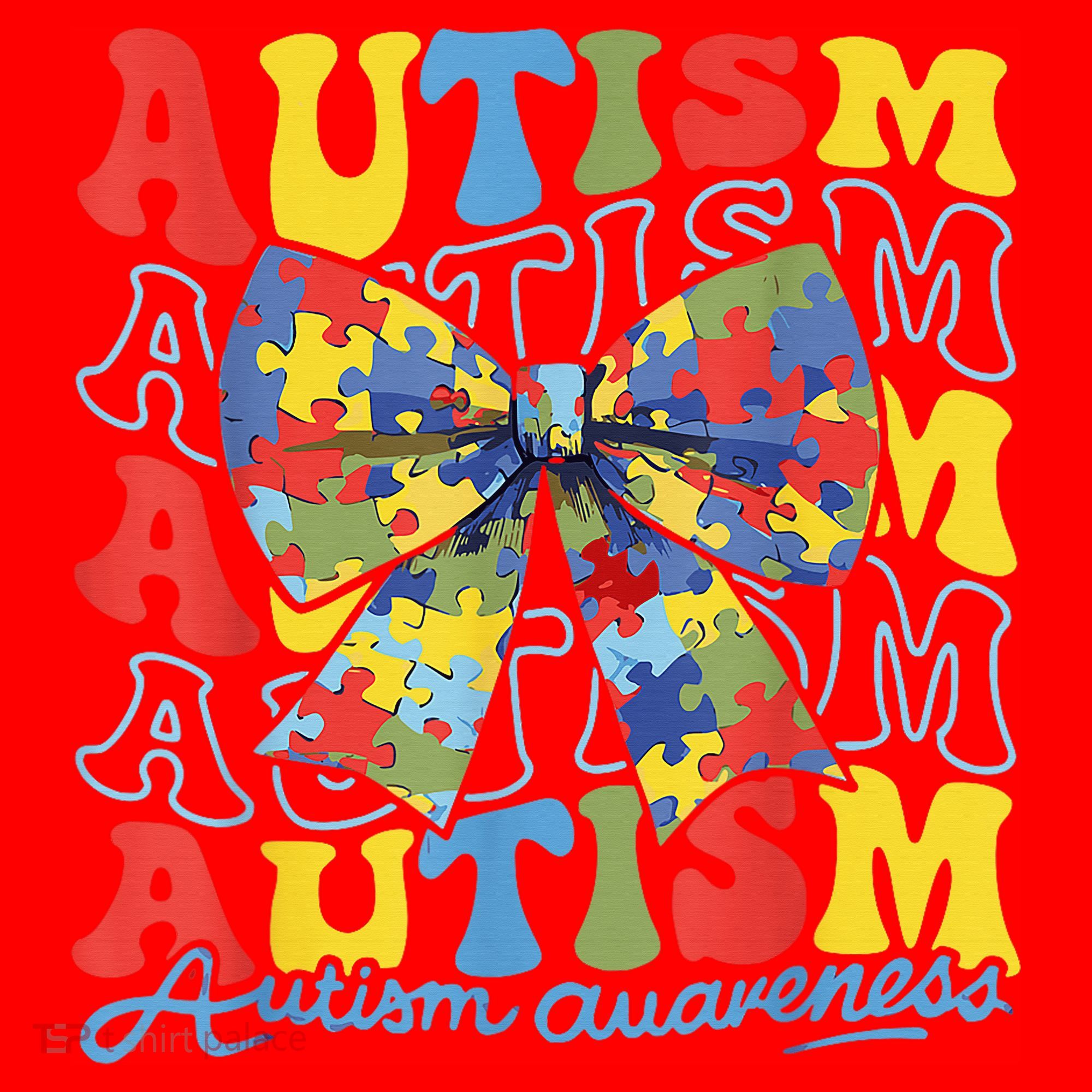 Autism Awareness Coquette Bow Autism Awareness Day Puzzle Santa Hat