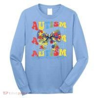 Autism Awareness Coquette Bow Autism Awareness Day Puzzle Long Sleeve Shirt thumb 0