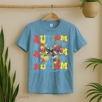 Autism Awareness Coquette Bow Autism Awareness Day Puzzle T-Shirt thumb 2