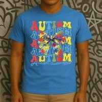 Autism Awareness Coquette Bow Autism Awareness Day Puzzle T-Shirt thumb 3