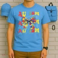 Autism Awareness Coquette Bow Autism Awareness Day Puzzle T-Shirt thumb 5