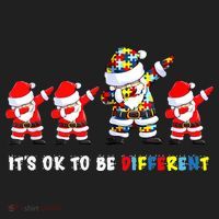 Autism Awareness Christmas It's Ok To Be Different Santa Women's Sweatshirt thumb 2