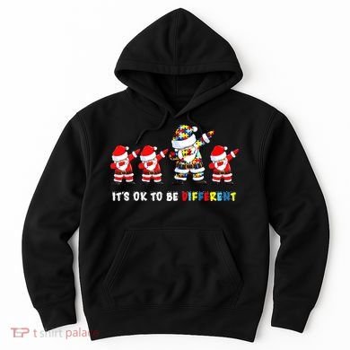 Autism Awareness Christmas It's Ok To Be Different Santa Hoodie