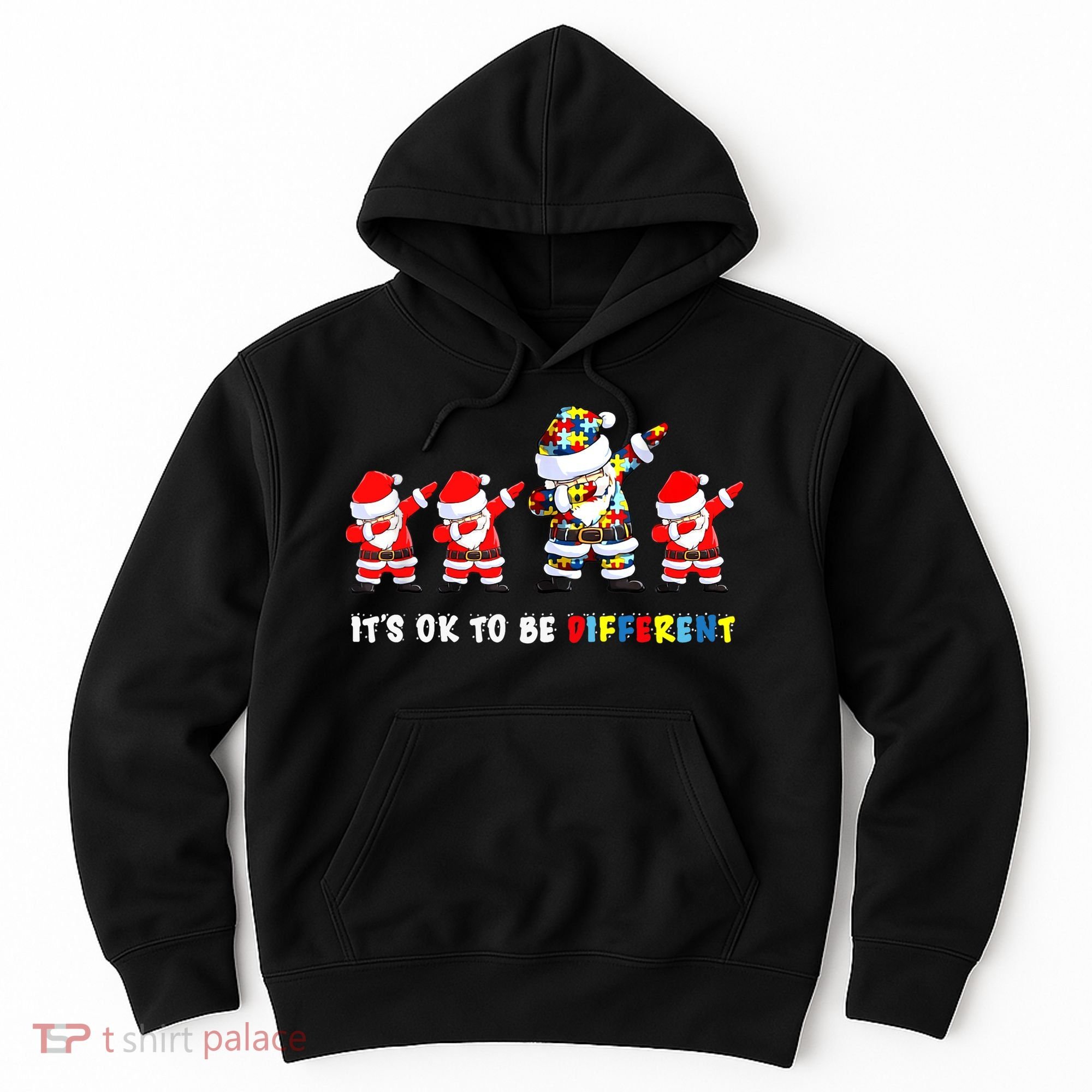 Autism Awareness Christmas It's Ok To Be Different Santa Hoodie