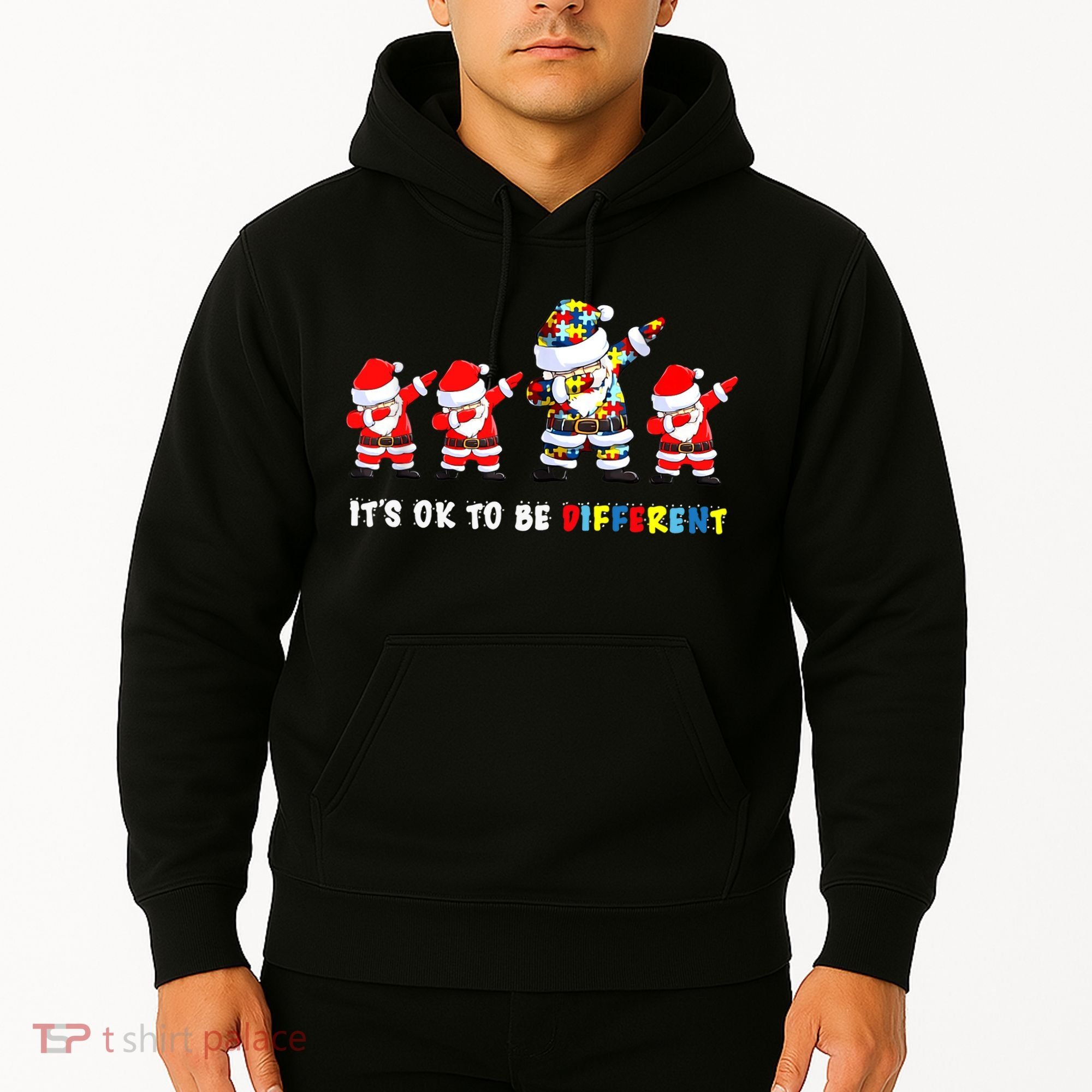 Autism Awareness Christmas It's Ok To Be Different Santa Hoodie
