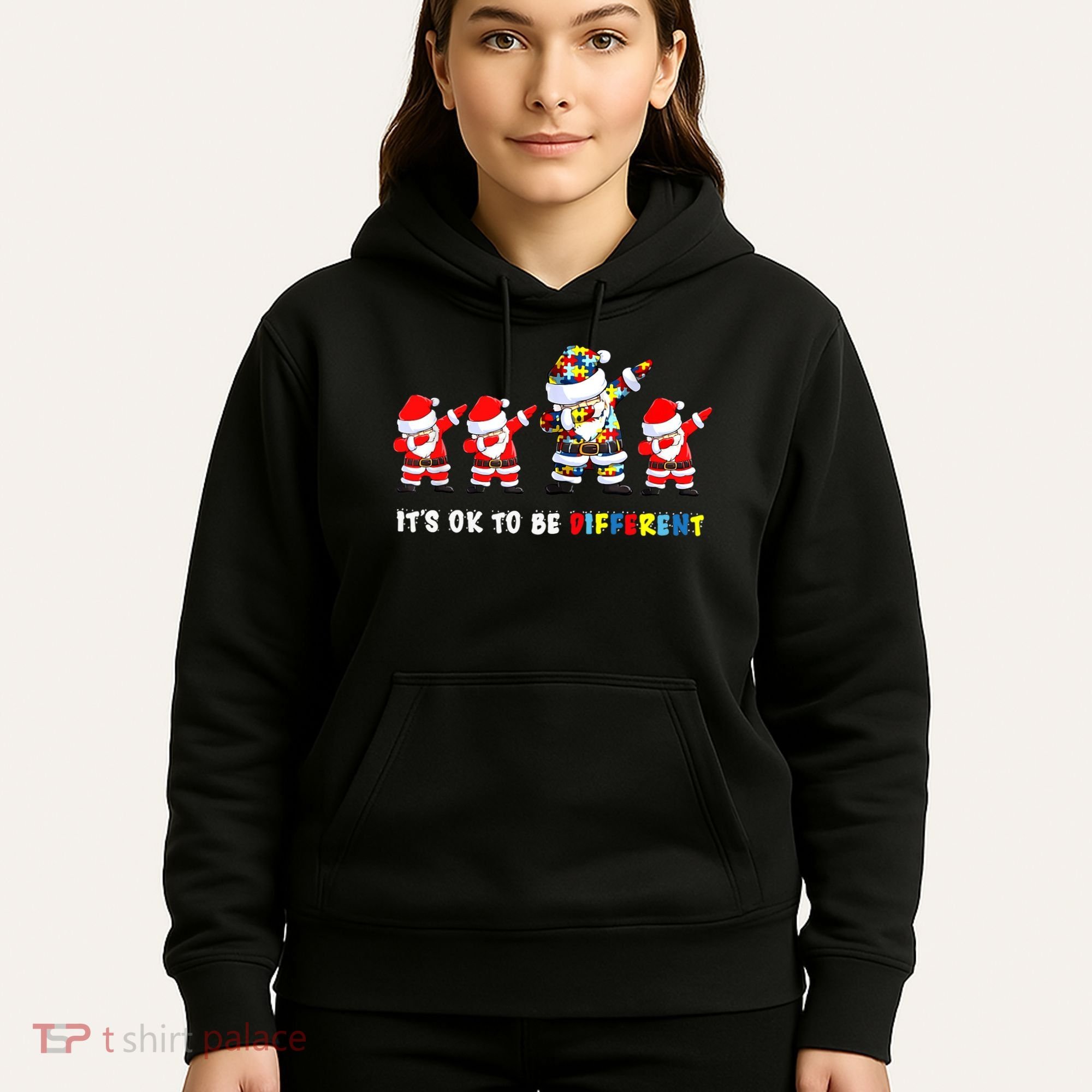 Autism Awareness Christmas It's Ok To Be Different Santa Hoodie