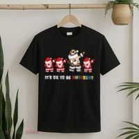 Autism Awareness Christmas It's Ok To Be Different Santa T-Shirt thumb 2