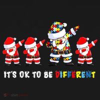 Autism Awareness Christmas It's Ok To Be Different Santa Women's Hoodie thumb 2