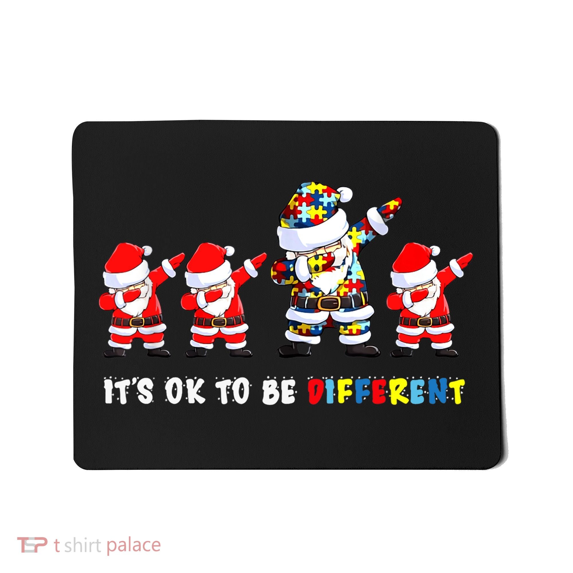 Autism Awareness Christmas It's Ok To Be Different Santa Mousepad