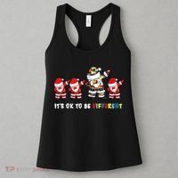 Autism Awareness Christmas It's Ok To Be Different Santa Women's Tank Top thumb 3
