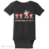 Autism Awareness Christmas It's Ok To Be Different Santa Baby Bodysuit thumb 0