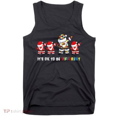 Autism Awareness Christmas It's Ok To Be Different Santa Tank Top