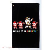 Autism Awareness Christmas It's Ok To Be Different Santa Golf Towel thumb 0
