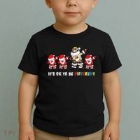 Autism Awareness Christmas It's Ok To Be Different Santa Toddler T-Shirt thumb 2