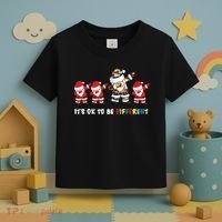 Autism Awareness Christmas It's Ok To Be Different Santa Toddler T-Shirt thumb 3