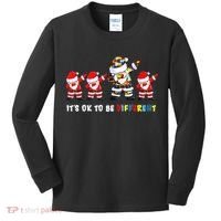 Autism Awareness Christmas It's Ok To Be Different Santa Kids Long Sleeve Shirt thumb 0