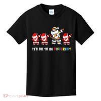 Autism Awareness Christmas It's Ok To Be Different Santa Kids T-Shirt thumb 0