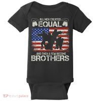 All Are Created Equal And Then Few Become Brothers Baby Bodysuit thumb 0