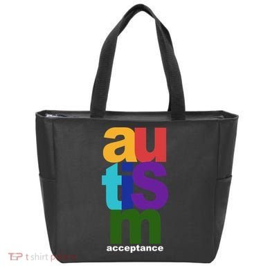 Autism Acceptance Colorful Tote Bag
