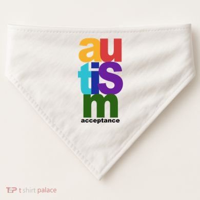 Autism Acceptance Colorful USA-Made Doggie Bandana
