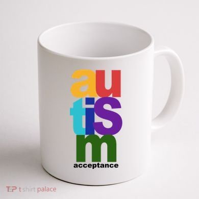Autism Acceptance Colorful Coffee Mug back