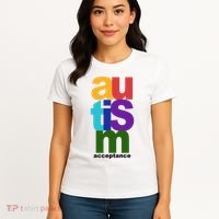Autism Acceptance Colorful Women's T-Shirt thumb 4