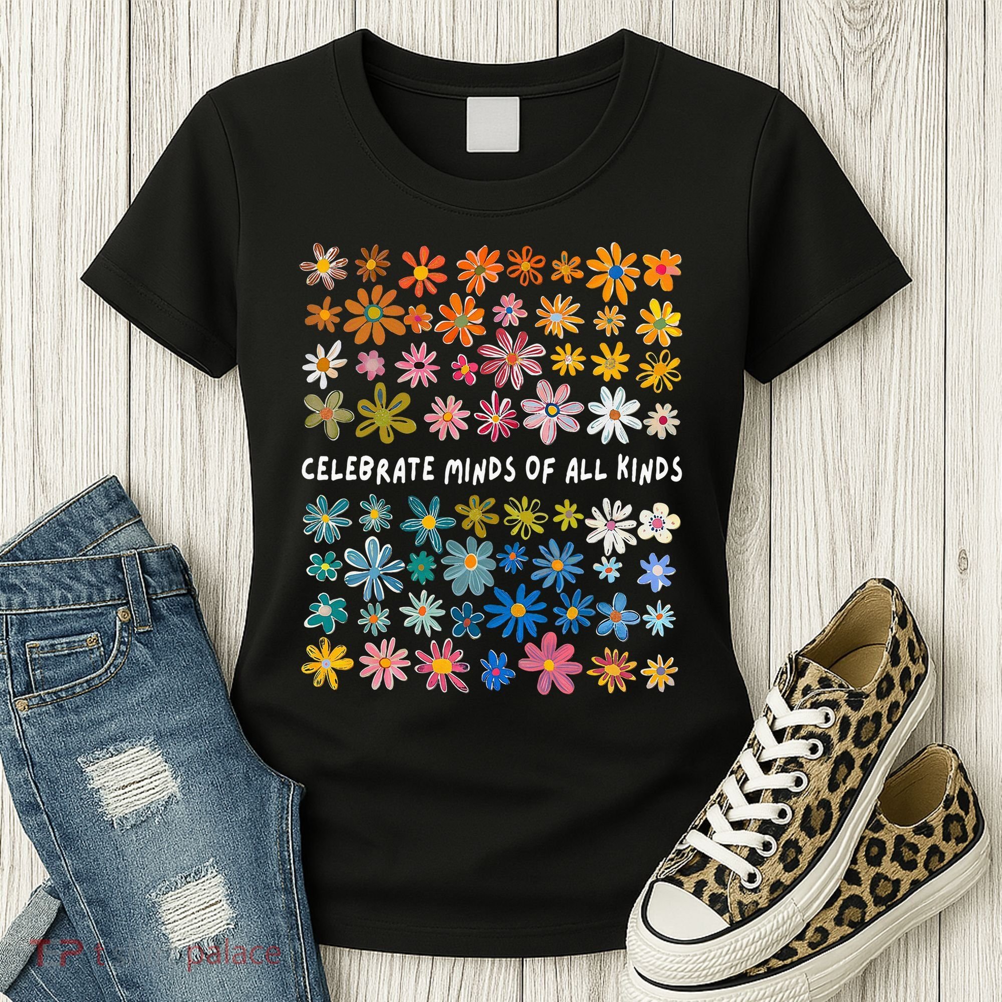 Autism Awareness Celebrate Minds Of All Kinds Wildflower Women's T-Shirt