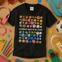 Autism Awareness Celebrate Minds Of All Kinds Wildflower Kids T-Shirt thumb 3
