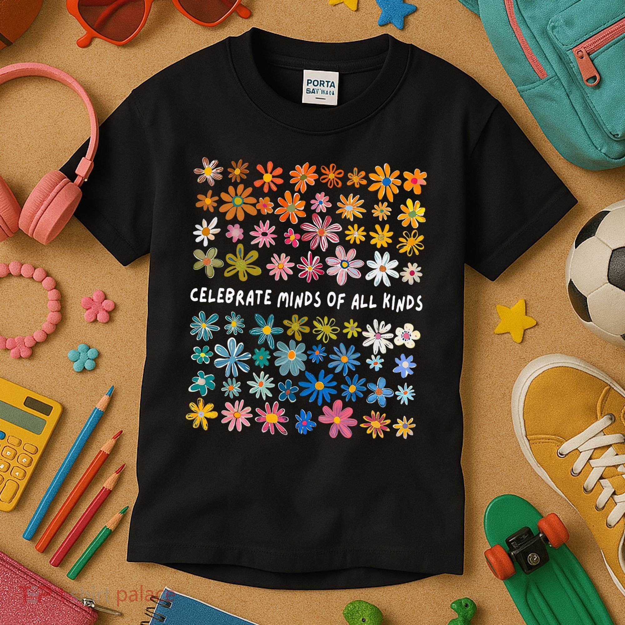 Autism Awareness Celebrate Minds Of All Kinds Wildflower Kids T-Shirt