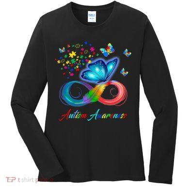 Autism Awareness Colorful Butterfly Women's Long Sleeve Shirt