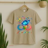 Autism Awareness Colorful Butterfly T-Shirt thumb 2