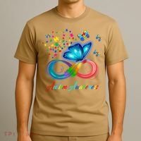 Autism Awareness Colorful Butterfly T-Shirt thumb 3