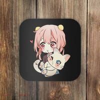 Anime And Cats Lover For N Manga Kawaii Otaku Coaster thumb 0