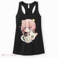 Anime And Cats Lover For N Manga Kawaii Otaku Women's Tank Top thumb 0